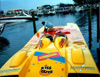 KISS-COTE being applied to a cigarette racing boat